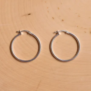 30mm Sterling Silver Hoops