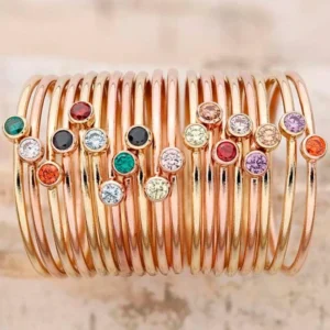 Gold Filled Round Stackable Gem Ring
